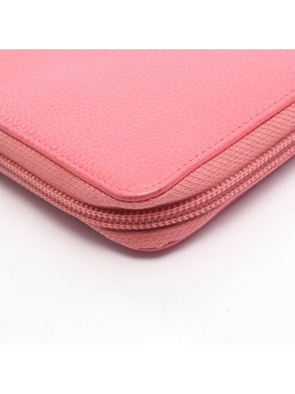 Chanel Round Wallet CC Logo Pink Caviar Leather CC